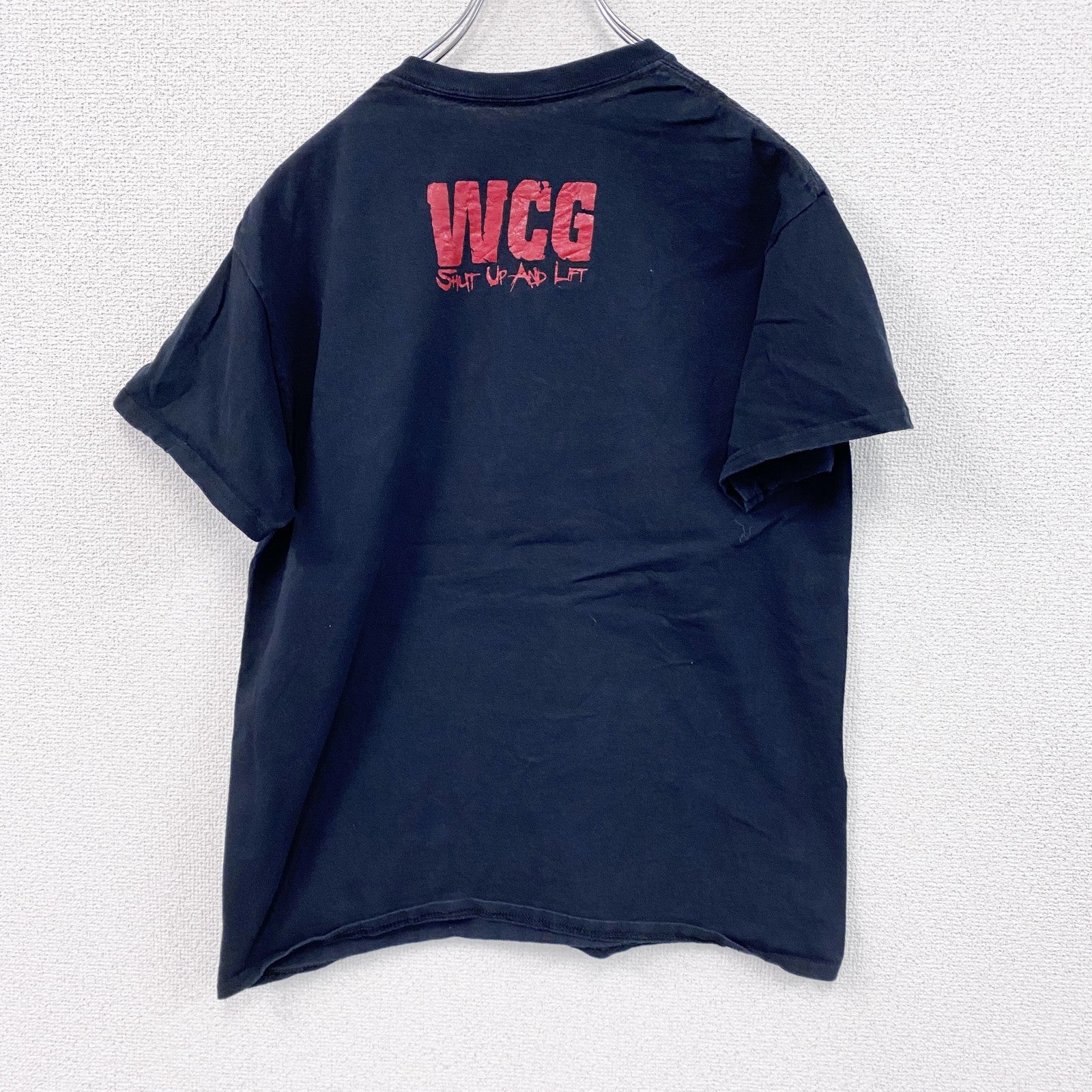 WCG　THE IRON BROTHERHOOD　半袖プリントTシャツ　紺　ネイビー
