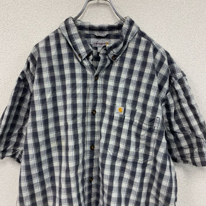 Carhartt　カーハート　半袖ボタンダウンシャツ　ラウンドシャツ　ギンガムチェック柄　マルチカラー　2XLサイズ