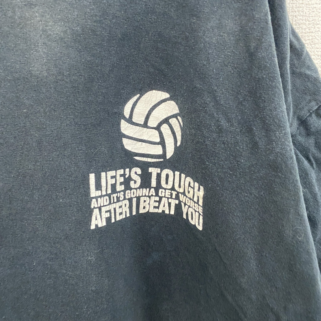 GILDAN　ギルダン　半袖プリントメッセージTシャツ　4連プリント　両面プリント　黒　ブラック　XLサイズ