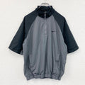 NIKE GOLF　ナイキゴルフ　半袖ハーフジッププルオーバージャケット　バイカラー　黒　ブラック　グレー　Lサイズ