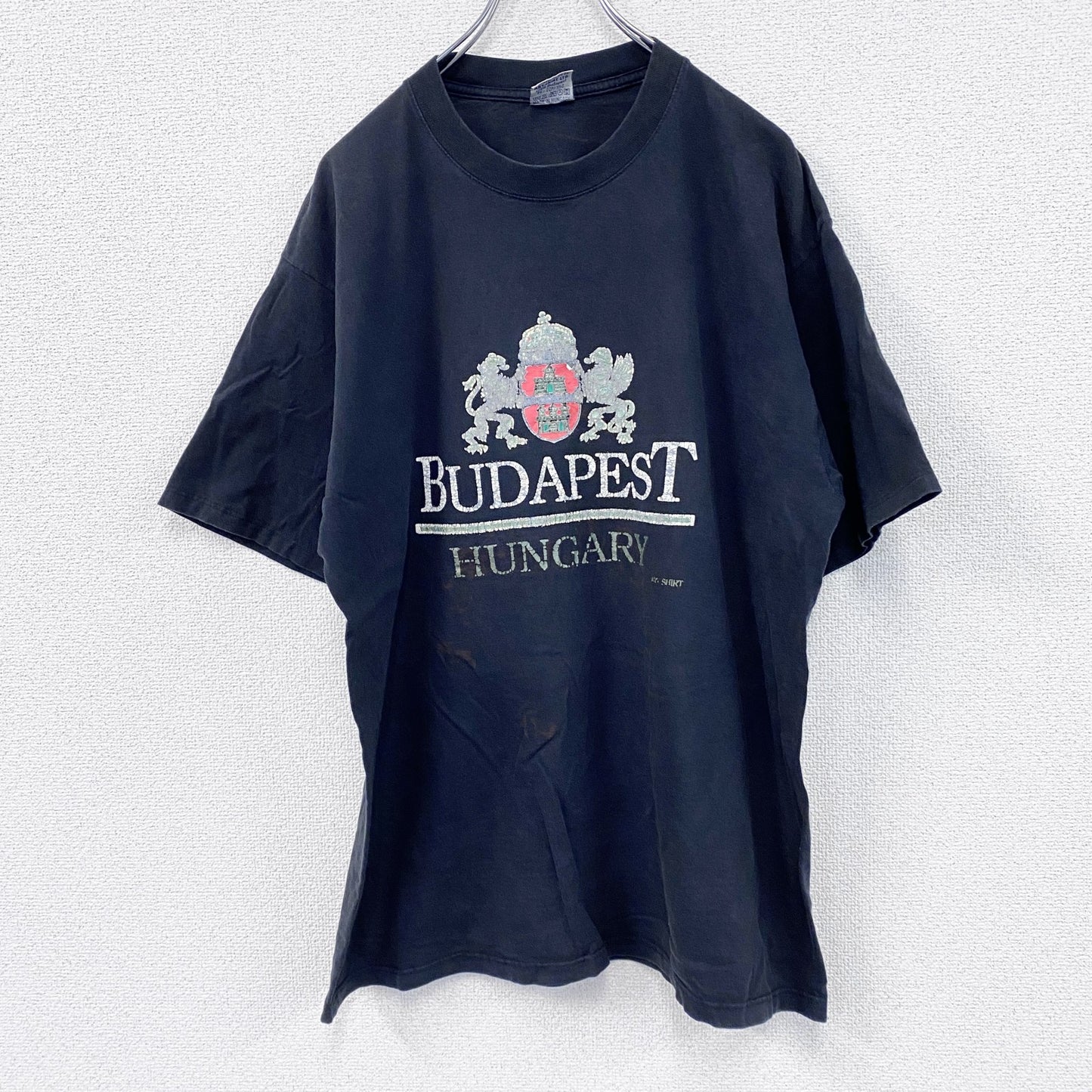 00s　SARA　半袖プリントTシャツ　ユーロヴィンテージ　黒　ブラック　XLサイズ　