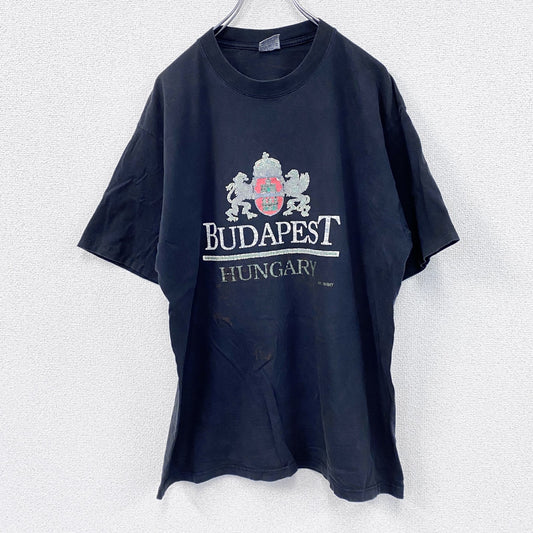 00s　SARA　半袖プリントTシャツ　ユーロヴィンテージ　黒　ブラック　XLサイズ　
