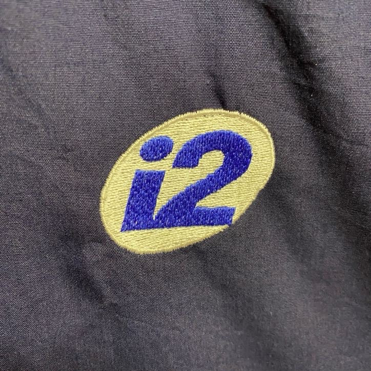 古着 used　DIPORT USA　長袖ナイロンジャケット　ポイント刺繍　バイカラー　ネイビー　ワインレッド　秋冬服　Lサイズ
