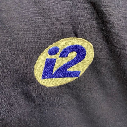 古着 used　DIPORT USA　長袖ナイロンジャケット　ポイント刺繍　バイカラー　ネイビー　ワインレッド　秋冬服　Lサイズ