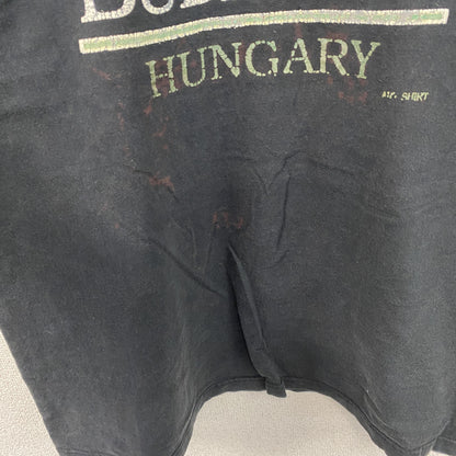 00s　SARA　半袖プリントTシャツ　ユーロヴィンテージ　黒　ブラック　XLサイズ　