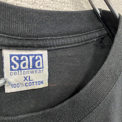 00s　SARA　半袖プリントTシャツ　ユーロヴィンテージ　黒　ブラック　XLサイズ　