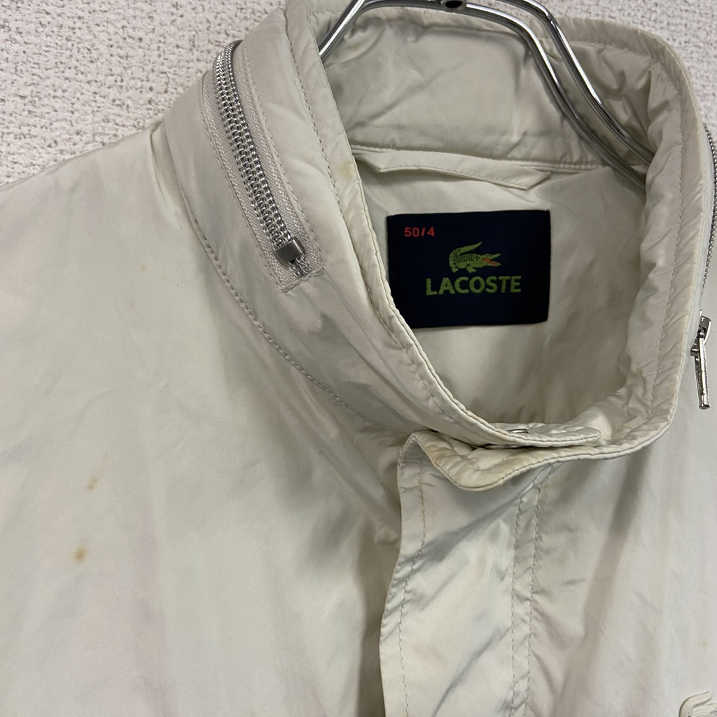 LACOSTE　ラコステ　ナイロンジャケット　フラップポケット　比翼仕立て　白　ホワイト　50/4サイズ