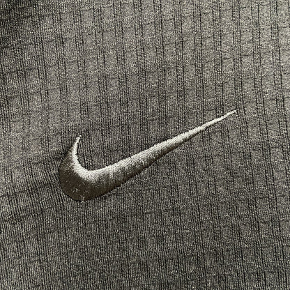 古着 used　NIKE　長袖ハーフジップトラックジャケット　ジャージ　BONNYEAGLE　ワンポイント刺　黒　ブラック