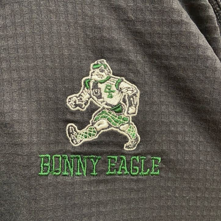 古着 used　NIKE　長袖ハーフジップトラックジャケット　ジャージ　BONNYEAGLE　ワンポイント刺　黒　ブラック