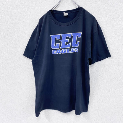JERZEES　ジャージーズ　半袖プリントTシャツ　紺　ネイビー