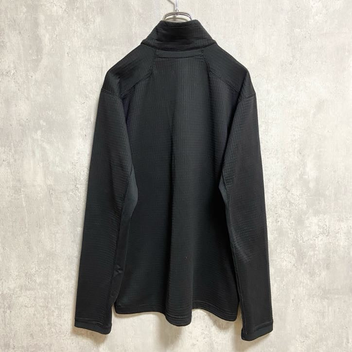 古着 used　NIKE　長袖ハーフジップトラックジャケット　ジャージ　BONNYEAGLE　ワンポイント刺　黒　ブラック