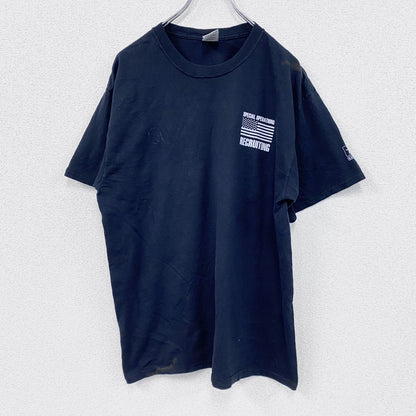 00s　JERZEES　ジャージーズ　U.S.ARMY　米軍　半袖プリントTシャツ　星条旗　ヴィンテージ　黒　ブラック　XLサイズ