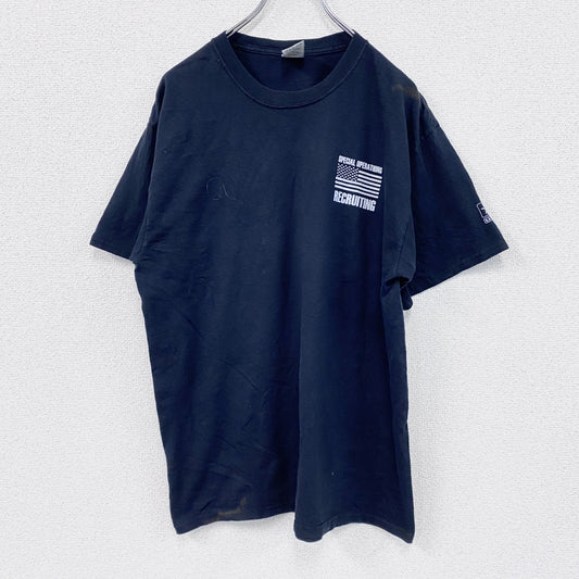 00s　JERZEES　ジャージーズ　U.S.ARMY　米軍　半袖プリントTシャツ　星条旗　ヴィンテージ　黒　ブラック　XLサイズ