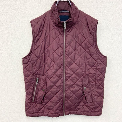 古着 used　NAUTICA ノーティカ　キルティングベスト　フルジップダウンベスト　ハイネック　バーガンディー　Mサイズ