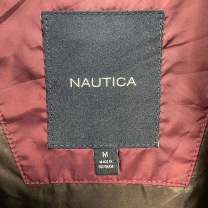 古着 used　NAUTICA ノーティカ　キルティングベスト　フルジップダウンベスト　ハイネック　バーガンディー　Mサイズ