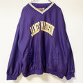 古着 used　PRO PLAYER　長袖刺繍ナイロンプルオーバー　ウインドブレーカー　JAMES MADISON　紫　XLサイズ
