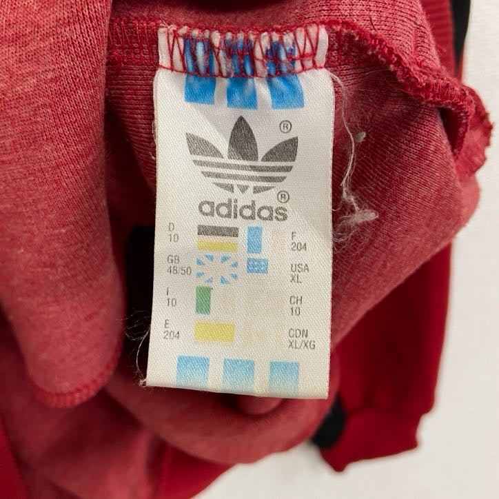 80s～　adidas　アディダス　トラックジャケット/ジャージ　ヴィンテージ　赤　レッド　XLサイズ