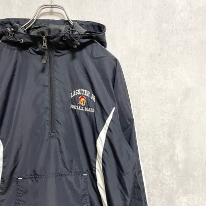 古着 used　Sport-Tek　長袖ハーフジップナイロンジャケット　フットボール　スポーツ　LASSITER　黒　Sサイズ