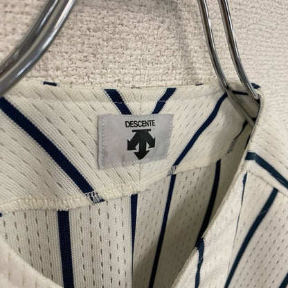 DESCENTE　デサント　半袖ベースボールシャツ　白　ホワイト　Mサイズ