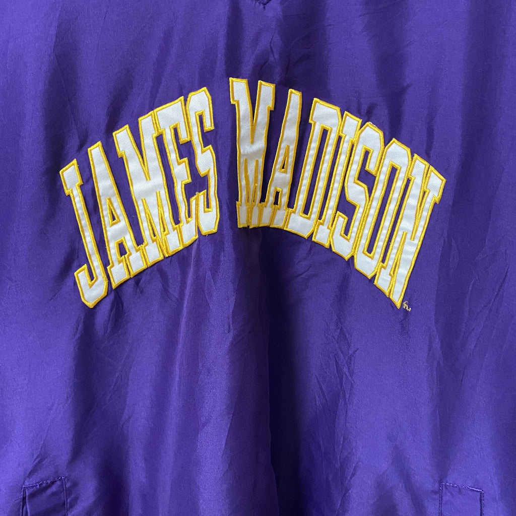 古着 used　PRO PLAYER　長袖刺繍ナイロンプルオーバー　ウインドブレーカー　JAMES MADISON　紫　XLサイズ