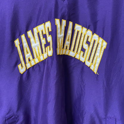 古着 used　PRO PLAYER　長袖刺繍ナイロンプルオーバー　ウインドブレーカー　JAMES MADISON　紫　XLサイズ