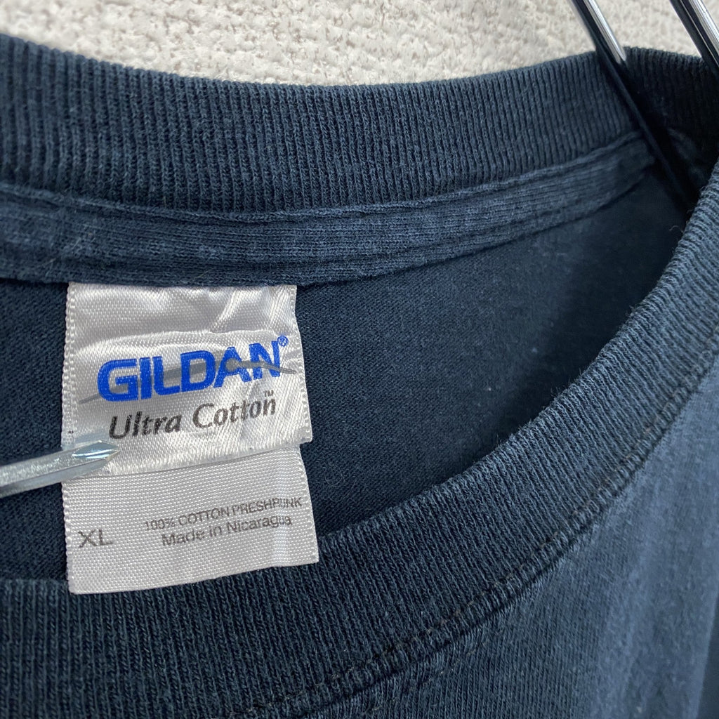 GILDAN　ギルダン　スコッツ・ガーズ　ザブラックウォッチ　半袖プリントTシャツ　バンT　アーチプリント　紺　ネイビー　XLサイズ