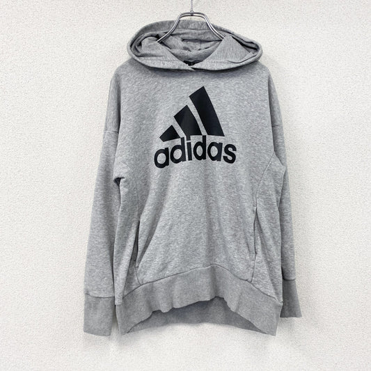 adidas　アディダス　スウェットパーカー/フーディー　パフォーマンスロゴ　デカロゴ　灰色　グレー　Sサイズ