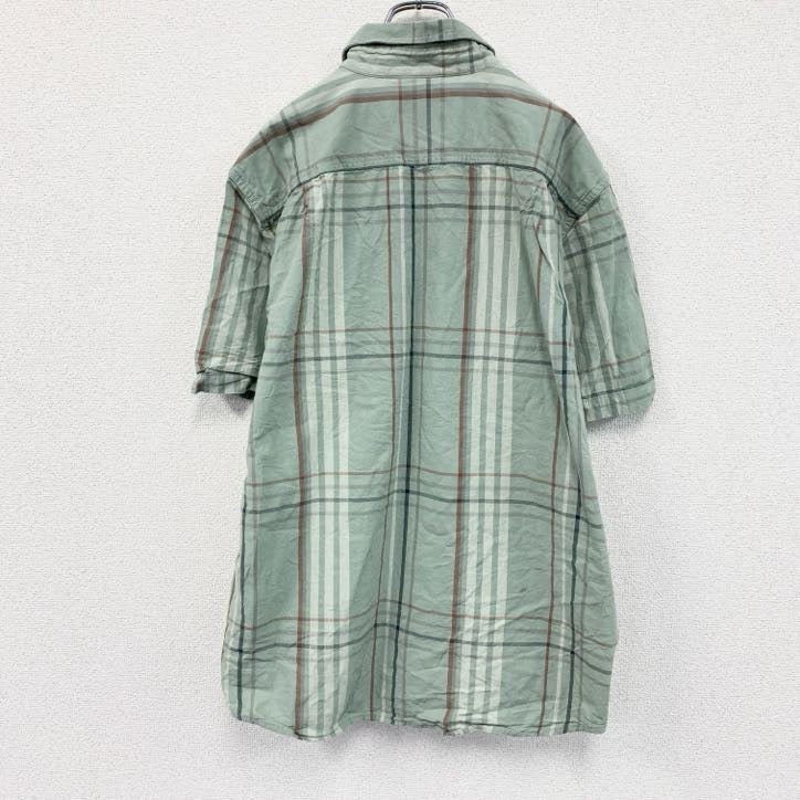 Carhartt　カーハート　半袖ボタンダウンシャツ　ラウンドシャツ　ダブルポケット　チェック柄　緑　グリーン　Lサイズ