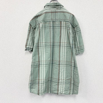Carhartt　カーハート　半袖ボタンダウンシャツ　ラウンドシャツ　ダブルポケット　チェック柄　緑　グリーン　Lサイズ
