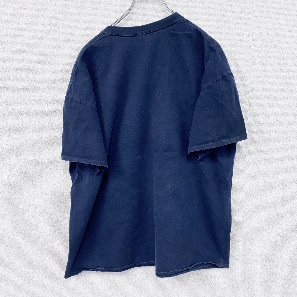 GILDAN　ギルダン　スコッツ・ガーズ　ザブラックウォッチ　半袖プリントTシャツ　バンT　アーチプリント　紺　ネイビー　XLサイズ
