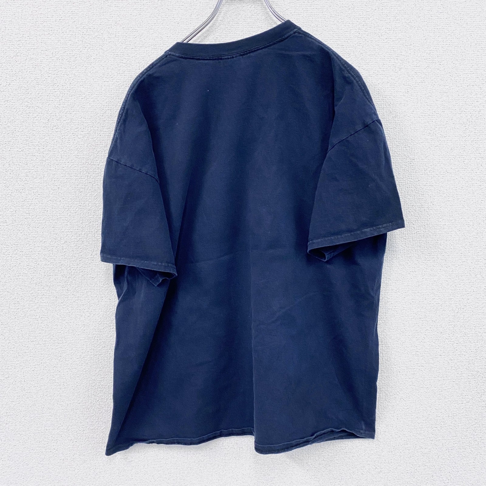 GILDAN　ギルダン　スコッツ・ガーズ　ザブラックウォッチ　半袖プリントTシャツ　バンT　アーチプリント　紺　ネイビー　XLサイズ