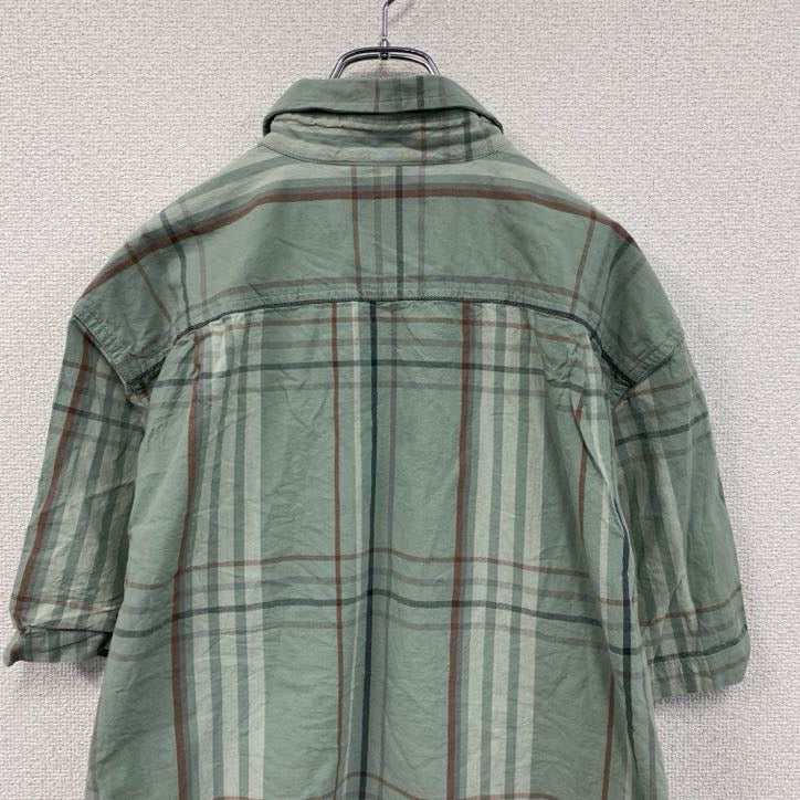 Carhartt　カーハート　半袖ボタンダウンシャツ　ラウンドシャツ　ダブルポケット　チェック柄　緑　グリーン　Lサイズ