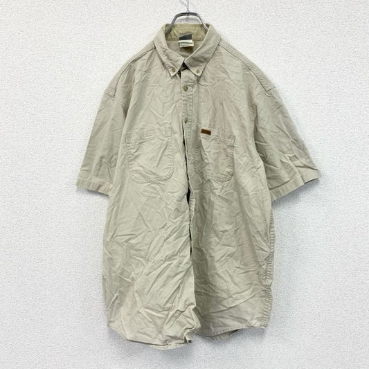 Carhartt　カーハート　半袖ワークシャツ　ボタンダウンシャツ　ダブルポケット　ベージュ　XLサイズ