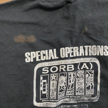 00s　JERZEES　ジャージーズ　U.S.ARMY　米軍　半袖プリントTシャツ　星条旗　ヴィンテージ　黒　ブラック　XLサイズ