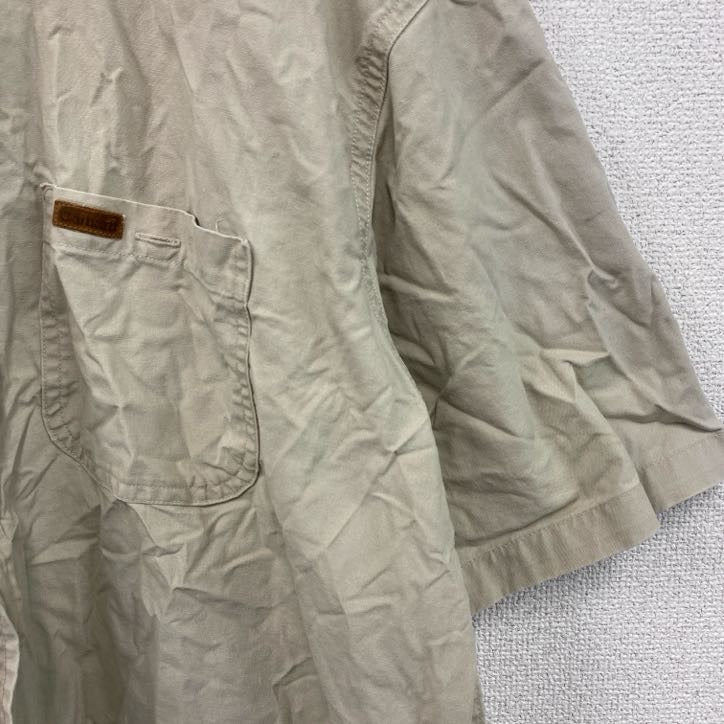 Carhartt　カーハート　半袖ワークシャツ　ボタンダウンシャツ　ダブルポケット　ベージュ　XLサイズ