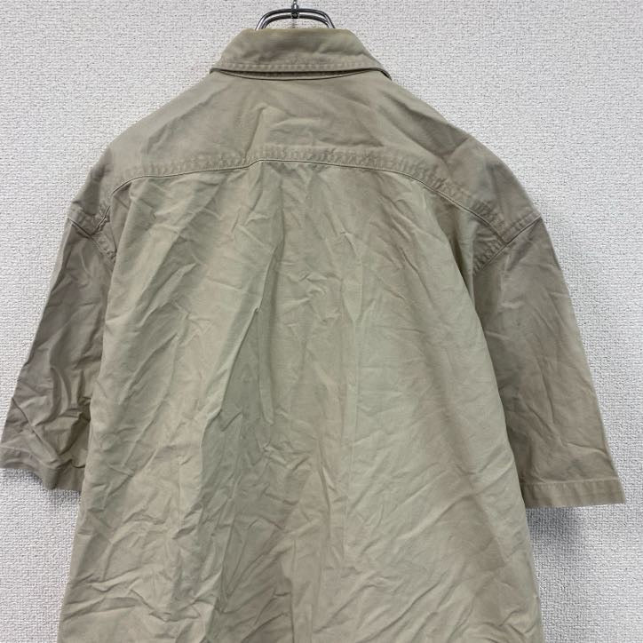 Carhartt　カーハート　半袖ワークシャツ　ボタンダウンシャツ　ダブルポケット　ベージュ　XLサイズ