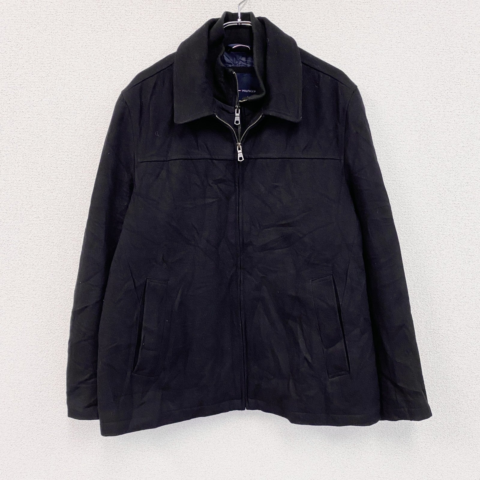 TOMMY HILFIGER　トミーヒルフィガー　フルジップ中綿ジャケット　2連ジップ　黒　ブラック　XLサイズ
