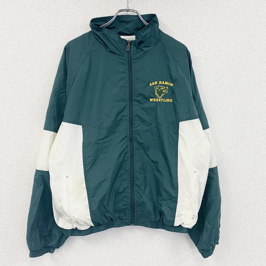 90s　Holloway　ホロウェイ　フルジップナイロンジャケット　ヴィンテージ　深緑　ディープグリーン　XLサイズ