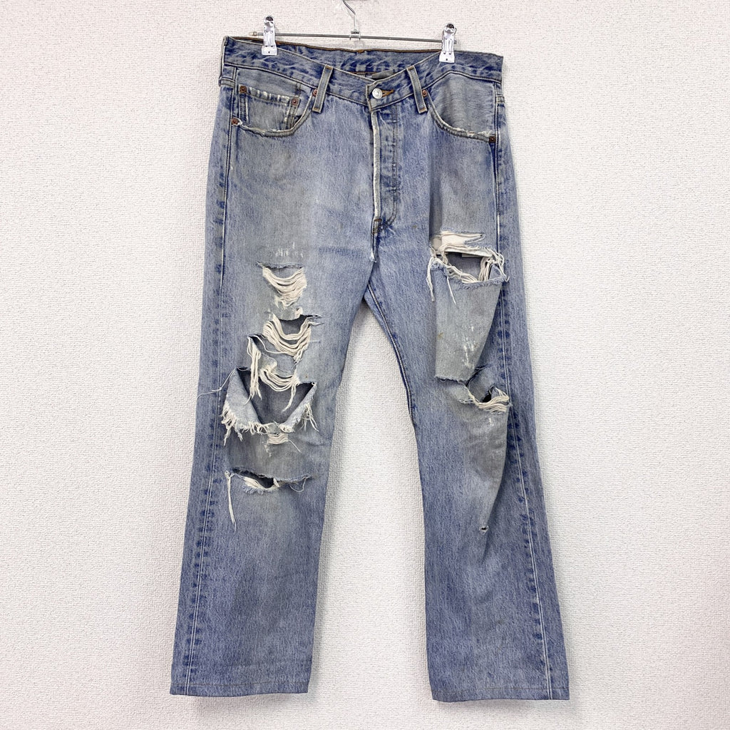 Levi’s　リーバイス　501　デニムパンツ　ダメージジーンズ　ボタンフライ　インディゴ　W33