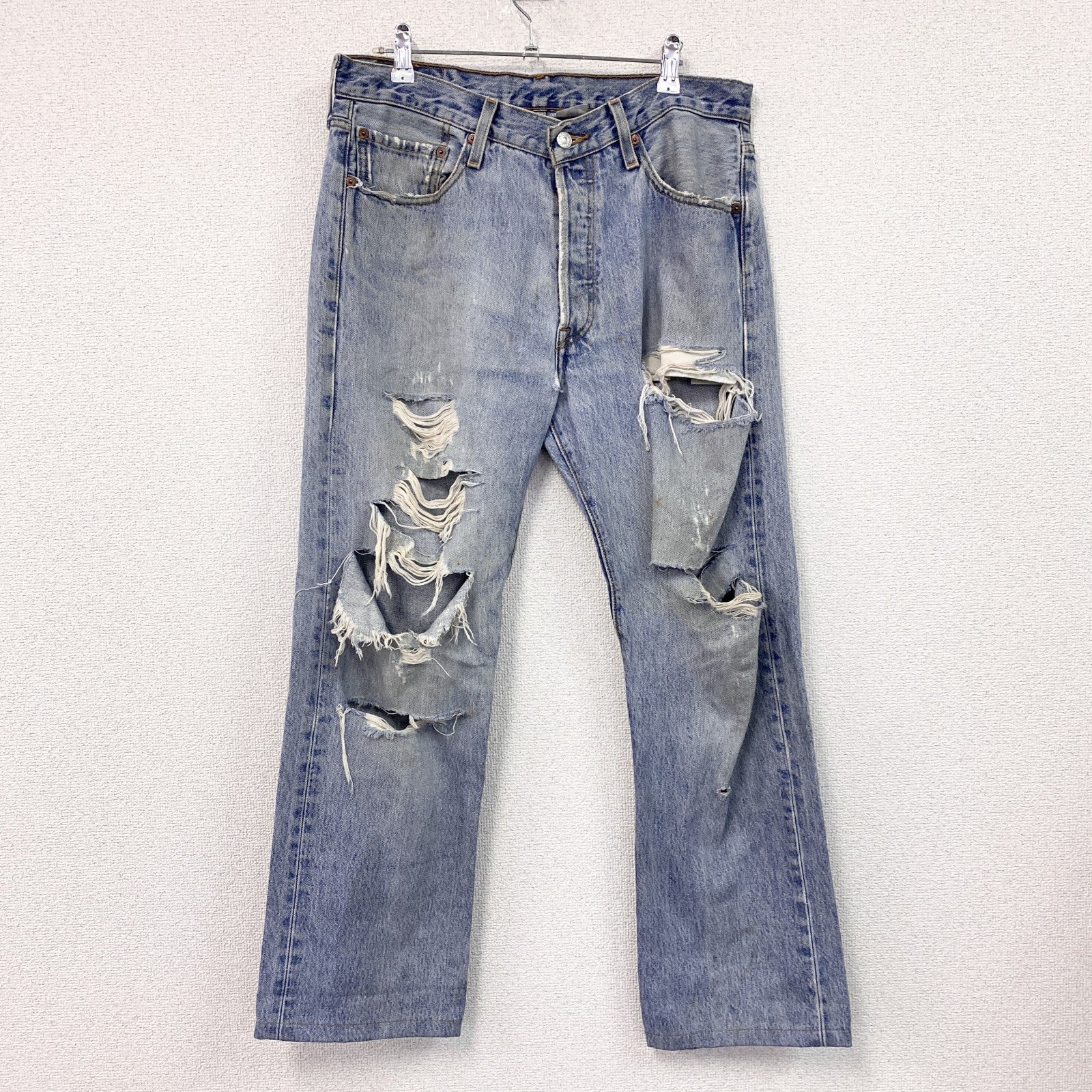 Levi’s　リーバイス　501　デニムパンツ　ダメージジーンズ　ボタンフライ　インディゴ　W33