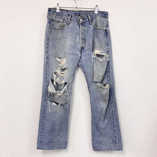 Levi’s　リーバイス　501　デニムパンツ　ダメージジーンズ　ボタンフライ　インディゴ　W33
