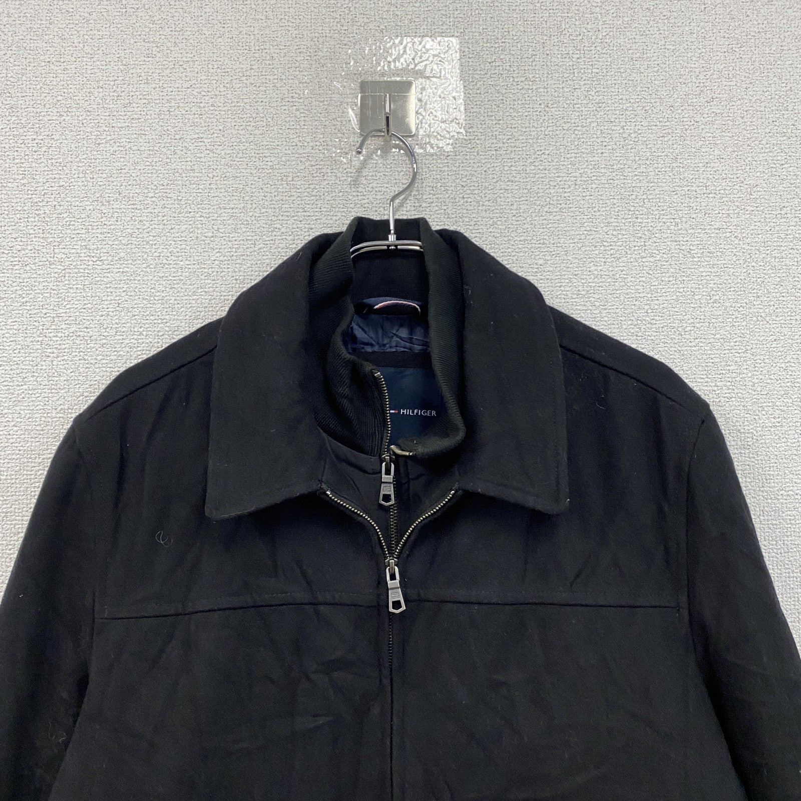 TOMMY HILFIGER　トミーヒルフィガー　フルジップ中綿ジャケット　2連ジップ　黒　ブラック　XLサイズ
