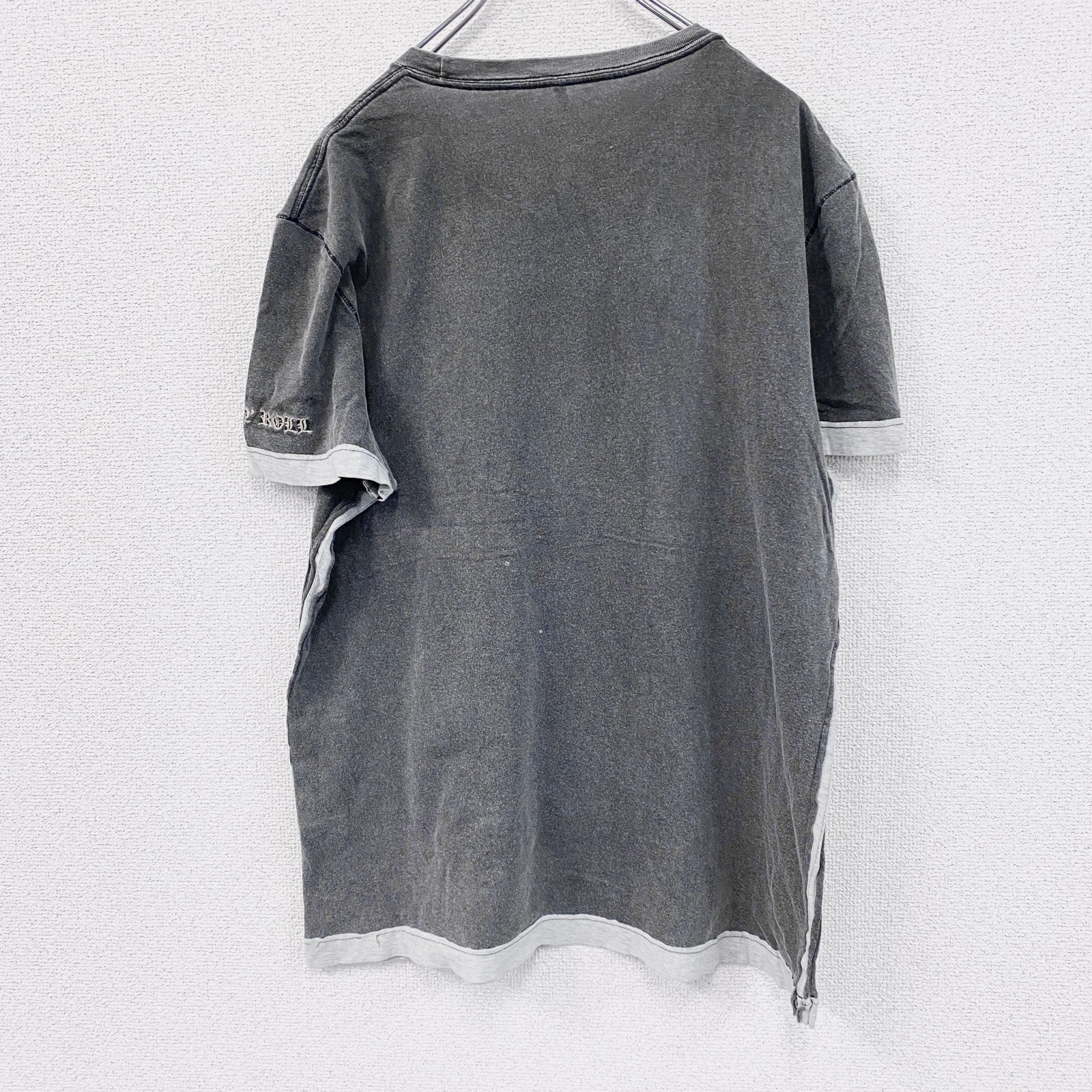 PILIPP PLEIN HOMME　半袖Tシャツ　ドクロ　ラインストーン　ダークグレー　XLサイズ