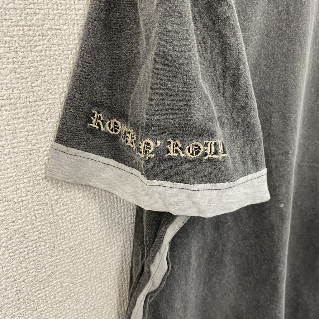 PILIPP PLEIN HOMME　半袖Tシャツ　ドクロ　ラインストーン　ダークグレー　XLサイズ