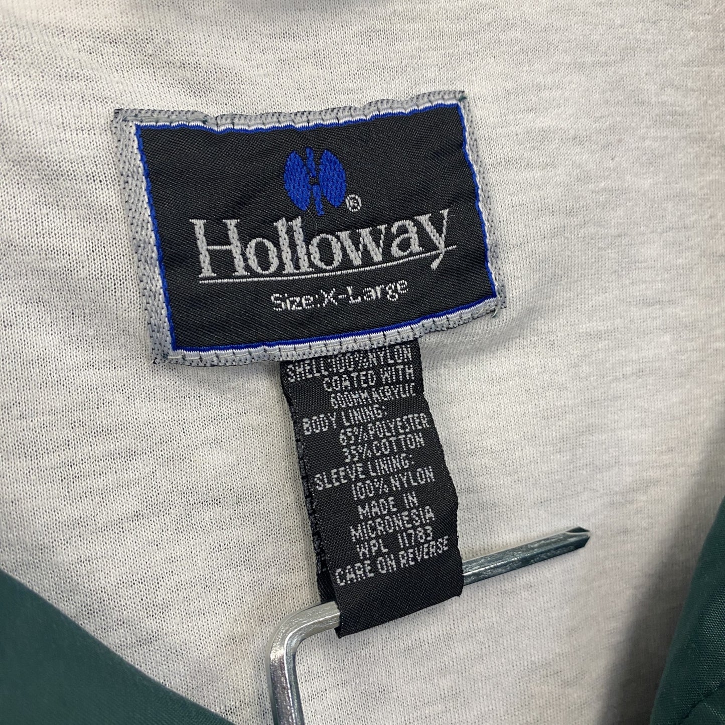 90s　Holloway　ホロウェイ　フルジップナイロンジャケット　ヴィンテージ　深緑　ディープグリーン　XLサイズ