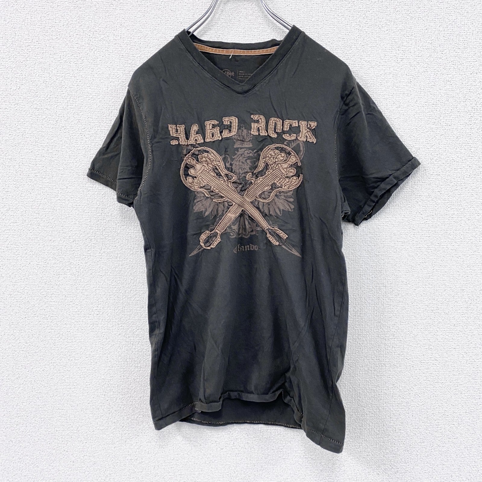 Hard Rock CAFE　ハードロックカフェ　半袖プリントTシャツ　シングルステッチ　黒　ブラック　Sサイズ