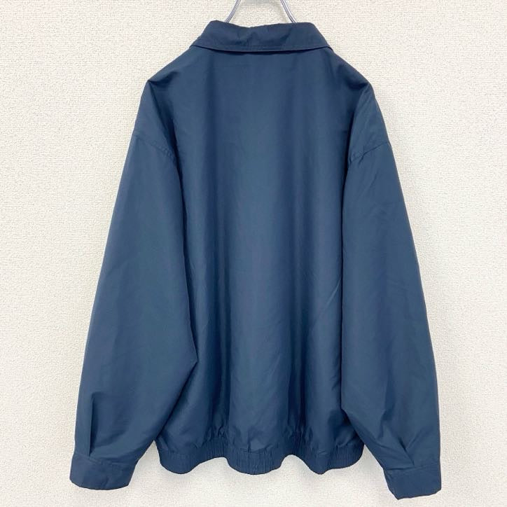 古着 used　CHAPS チャップス　スイングトップ　長袖フルジップジャケット　ワンポイントロゴ刺繍　ネイビー　紺　XLサイズ