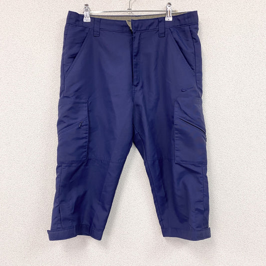 00s　NIKE　ナイキ　ナイロンハーフパンツ　クロップドパンツ　ヴィンテージ　紺　ネイビー　Lサイズ