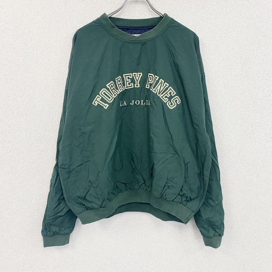 90s～　OARSMAN　ナイロンプルオーバージャケット　アーチプリント　ヴィンテージ　深緑　ディープグリーン　Lサイズ