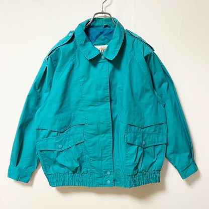 古着 used　Fleet Street　長袖スイングトップジャケット　ブルゾン　ヴィンテージ　vintage　ターコイズ